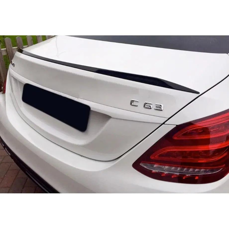 Merc W205 C63 Style Gloss Black Plastic Boot Spoiler (4-Door) maxmotorsports