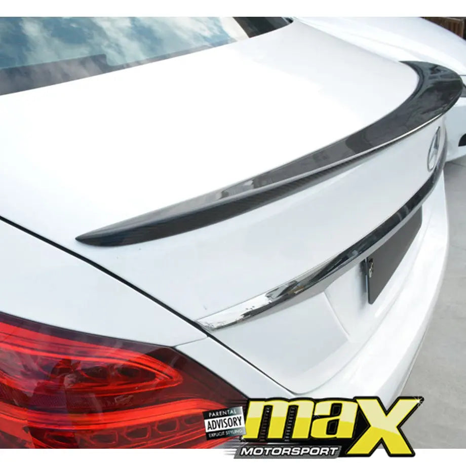 Merc W205 Performance Style Carbon Fibre Boot Spoiler maxmotorsports