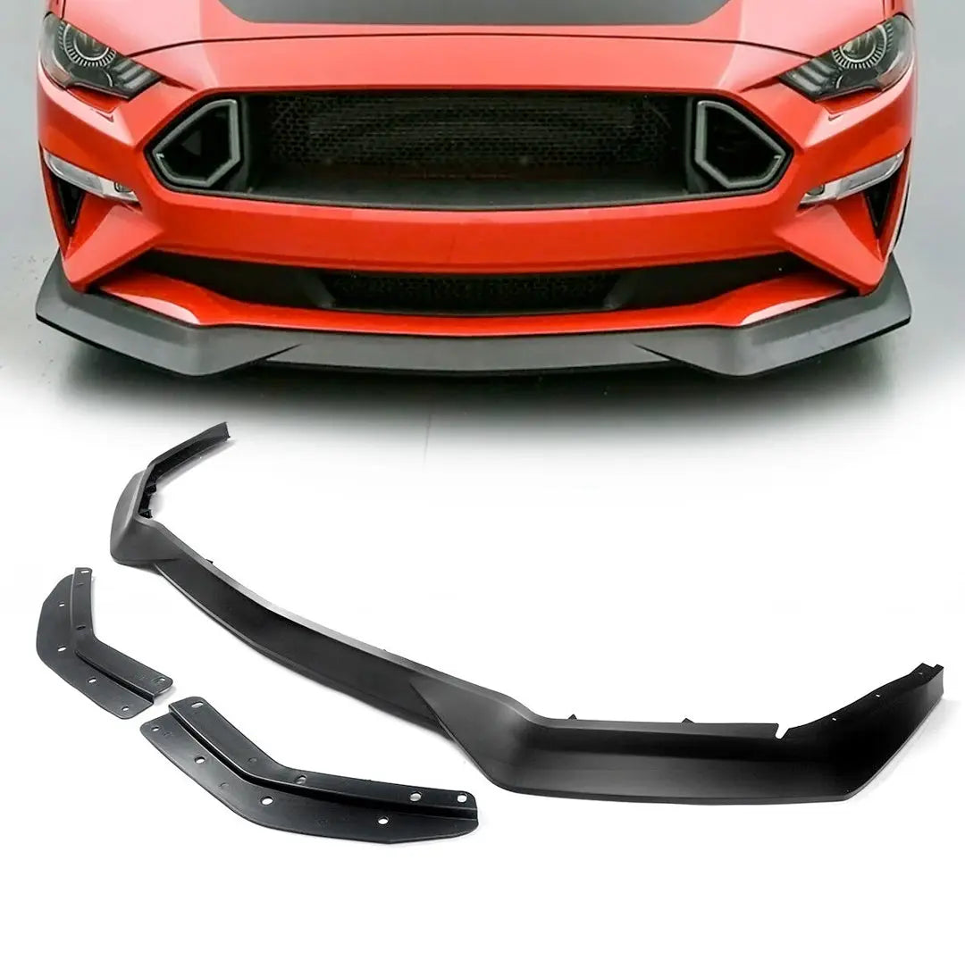 Mustang (18-23) Rock Style Matte Black Front Lip Chin Spoiler Max Motorsport