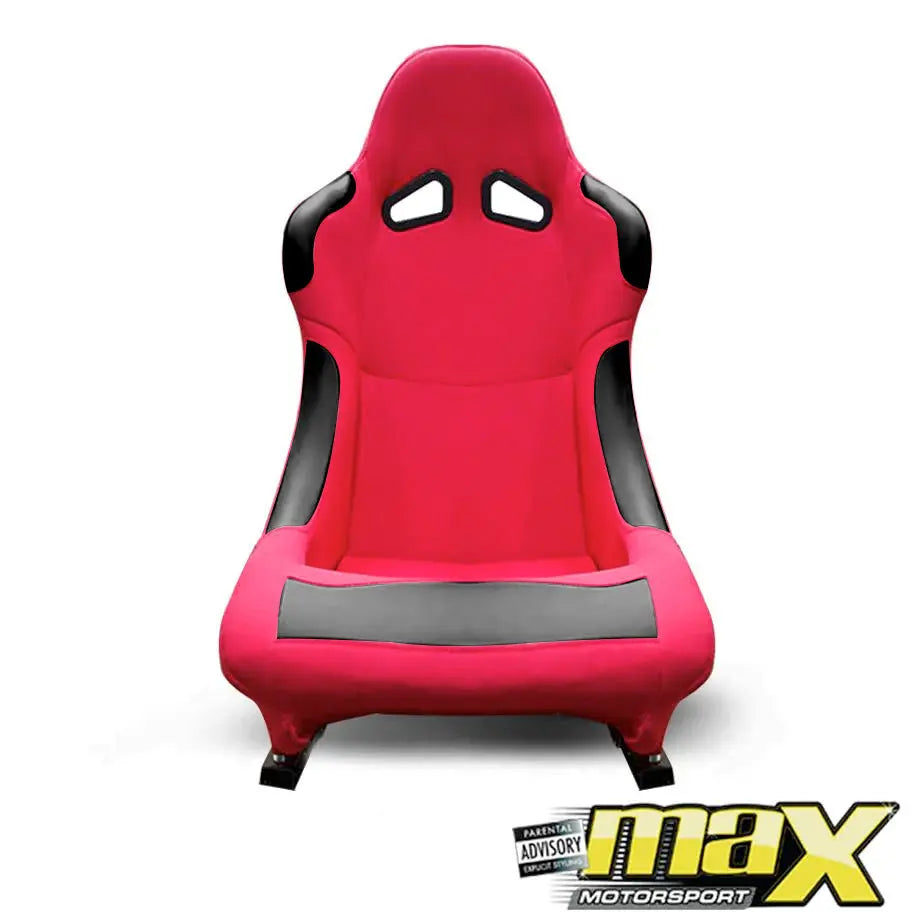 Non-Reclinable Racing Bucket Seats - PVC + Cloth (Each) maxmotorsports