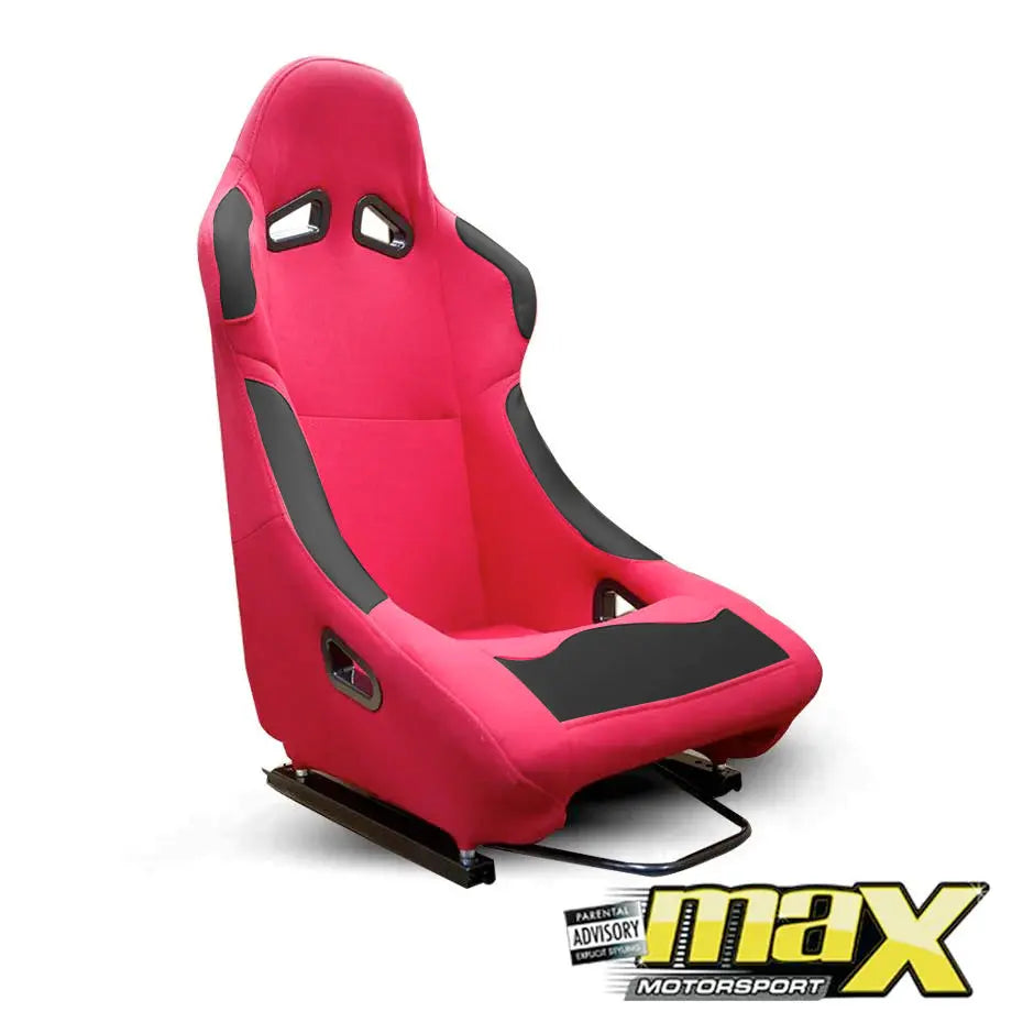 Non-Reclinable Racing Bucket Seats - PVC + Cloth (Each) maxmotorsports