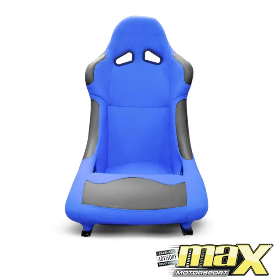 Non-Reclinable Racing Bucket Seats - PVC + Cloth (Each) maxmotorsports