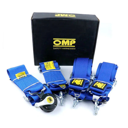 O-M-P 4-Point Racing Seat Harness (Blue) Max Motorsport