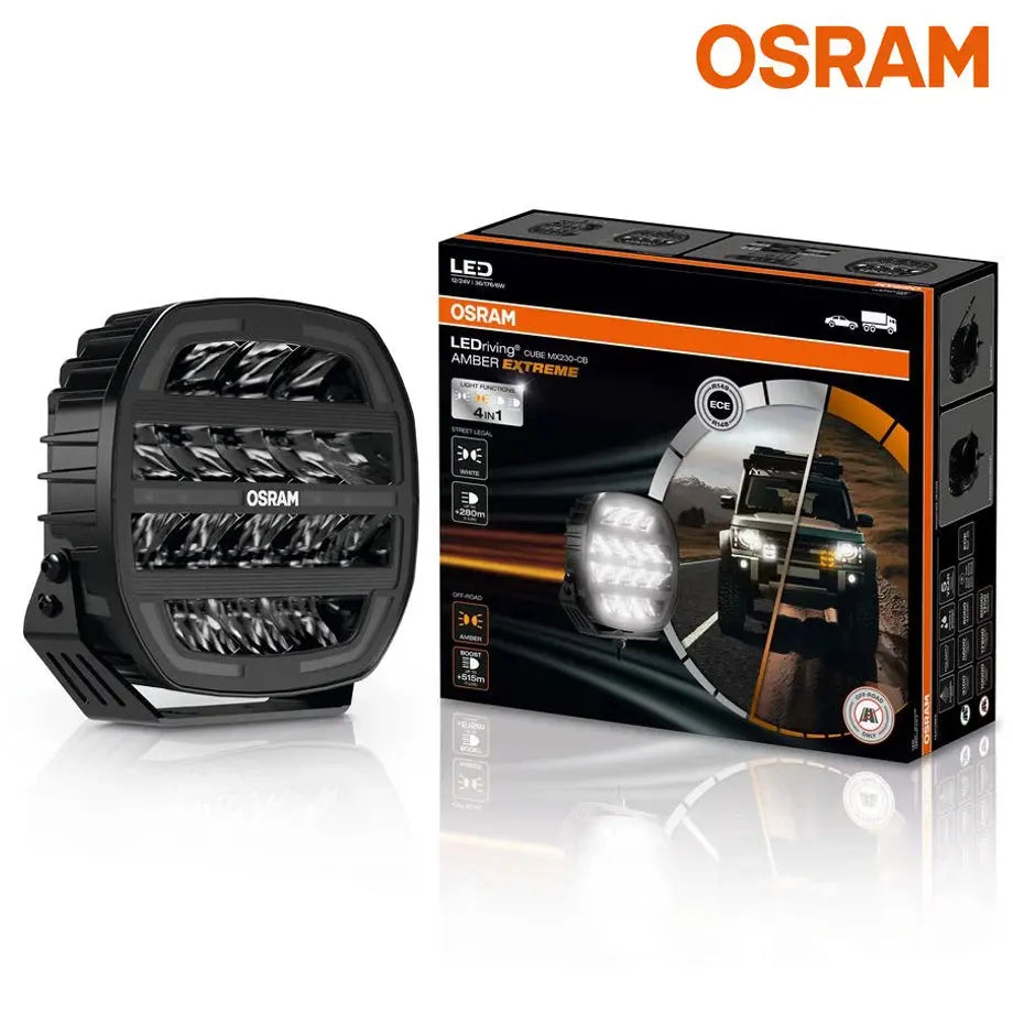 Osram 9 Inch Cube MX230-CB Amber Extreme LED Spot Lights Max Motorsport