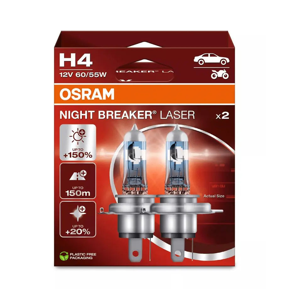 Osram Night Breaker Laser H4 Bulb Set Osram