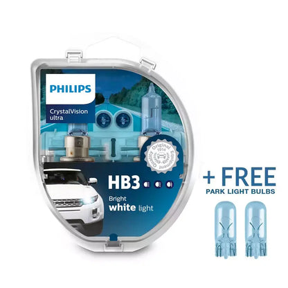 Philips HB3 Crystal Vision Ultra 55W Bulb Set + FREE Park Light Philips