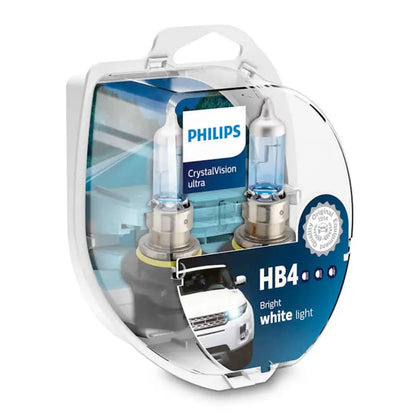 Philips HB4 Crystal Vision Ultra 55W Bulb Set + FREE Park Light Philips