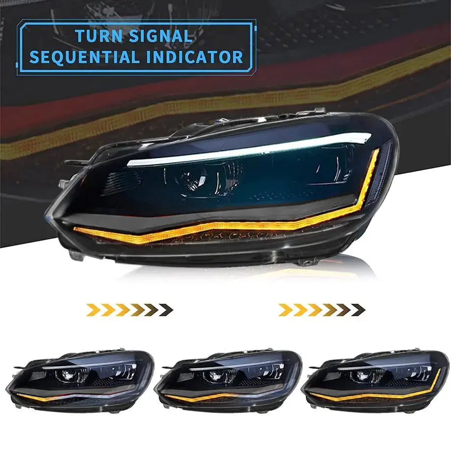 Polo 8 AW Style Projector Headlight -  Suitable To Fit VW Polo 6 (10-On) Max Motorsport