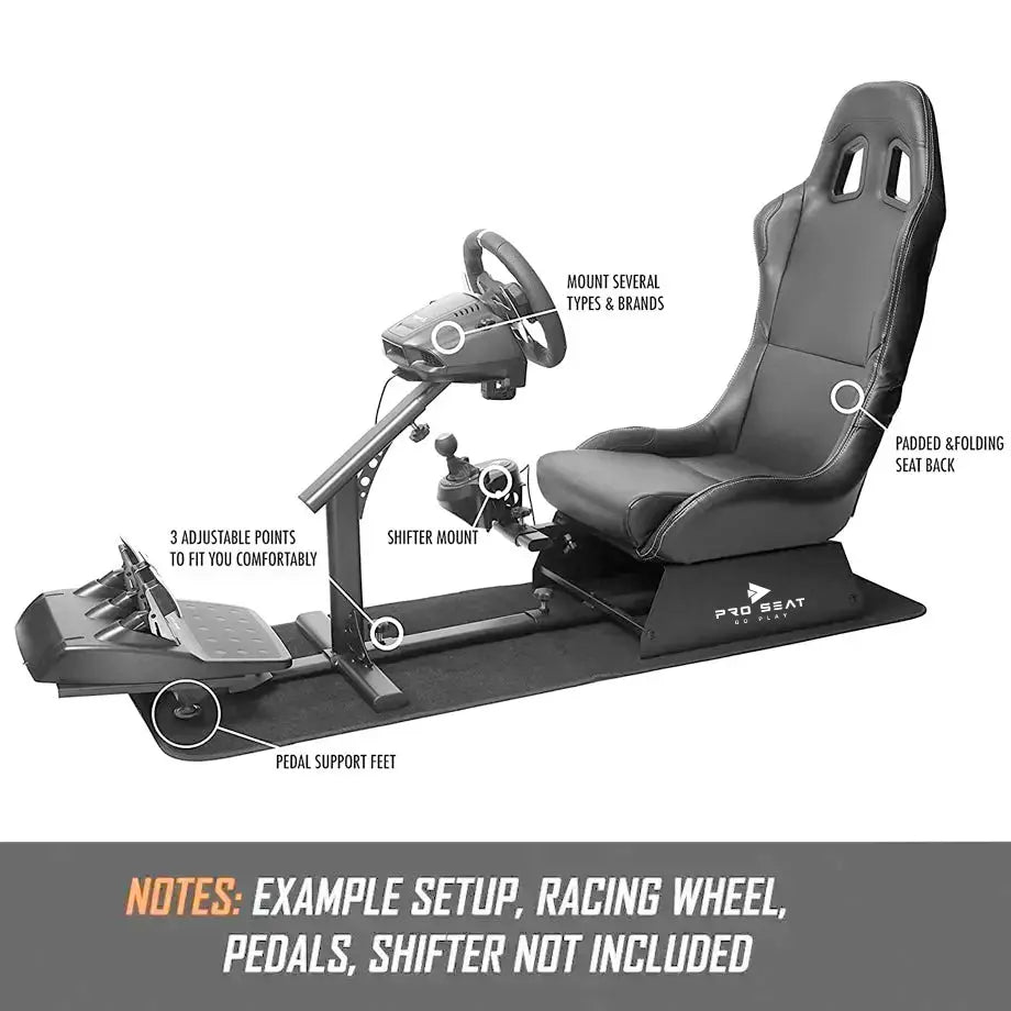 Simulation seat with steering wheel support