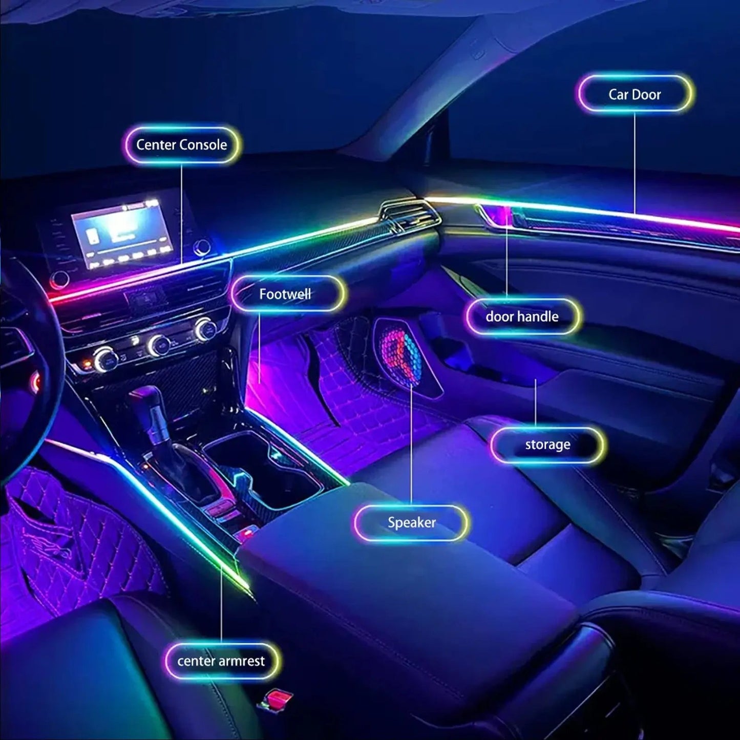 ProGlow Car Interior RGB Ambient Lighting Kit - App Controlled Max Motorsport