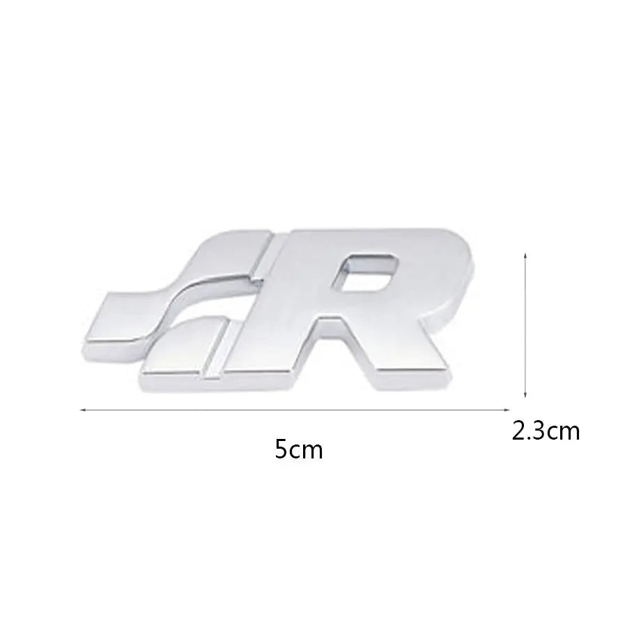 Car R Badge R Logo Stick-On Badge (Chrome) – Max Motorsport
