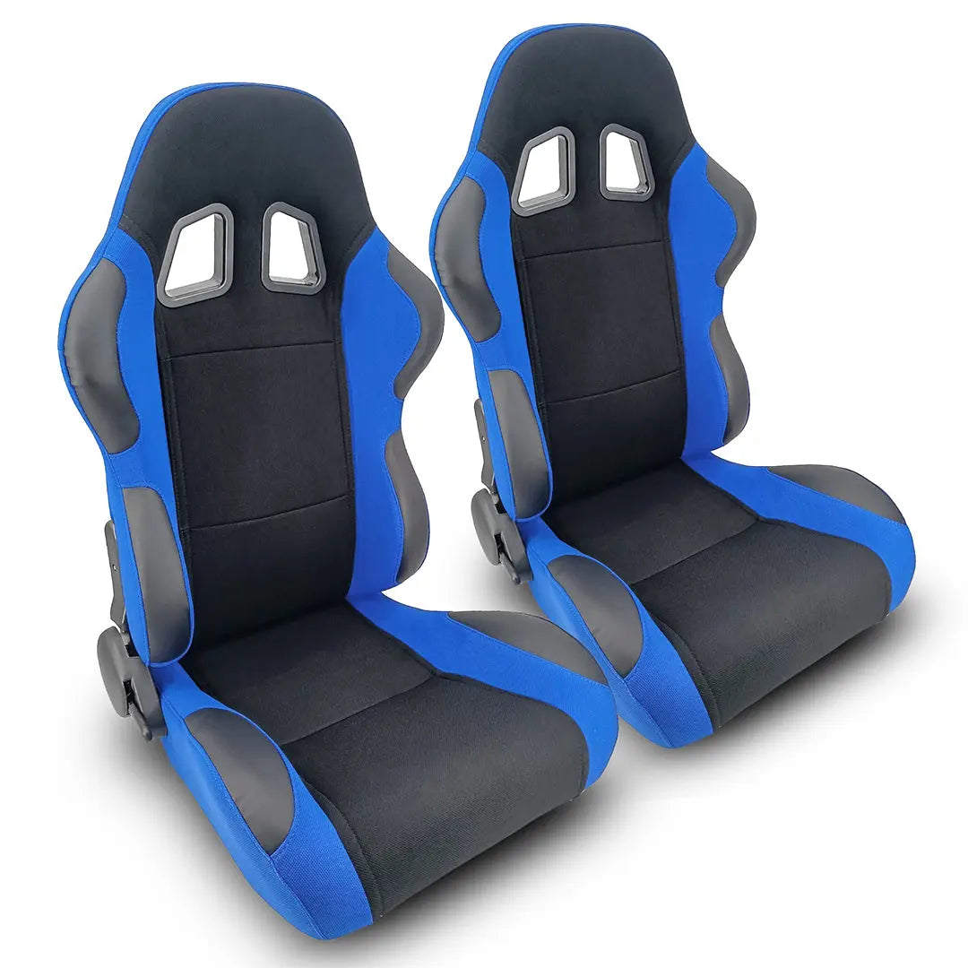 Reclinable Racing Seats Black Cloth (Pair) Max Motorsport
