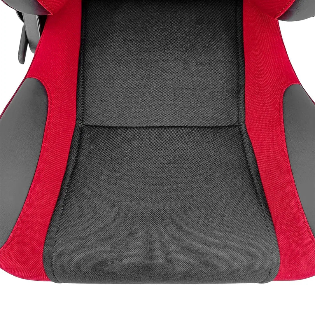 Reclinable Racing Seats PVC + Cloth (Pair) Max Motorsport