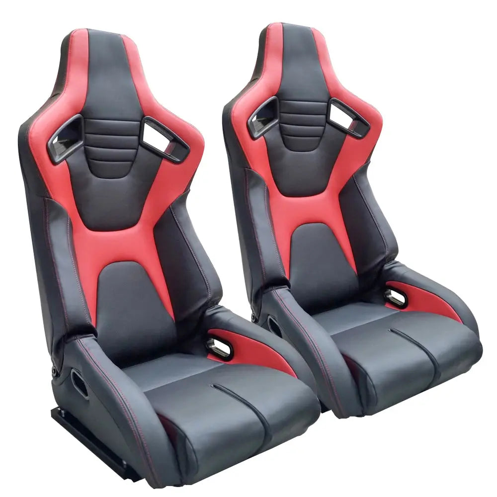 Reclinable Wingback Racing Seats PVC (Pair) – Max Motorsport