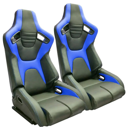 Reclinable Racing Seats PVC (Pair) Max Motorsport