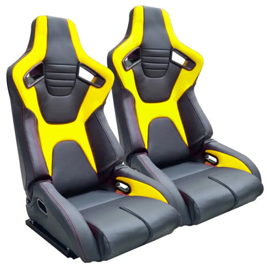 Reclinable Racing Seats PVC (Pair) Max Motorsport