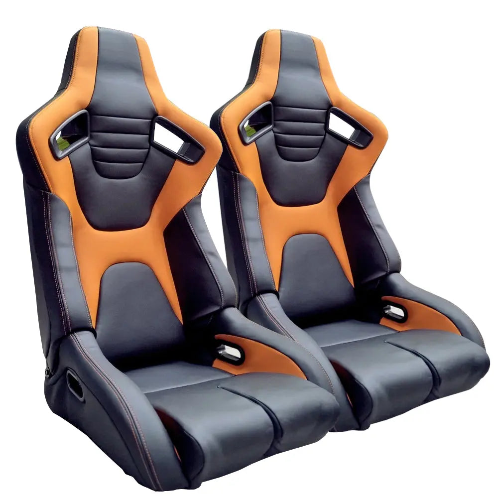 Reclinable Racing Seats PVC (Pair) Max Motorsport