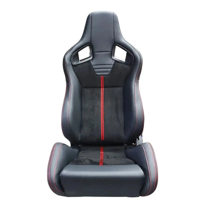 Reclinable Wingback Racing Seats PVC + Suede (Pair) Max Motorsport