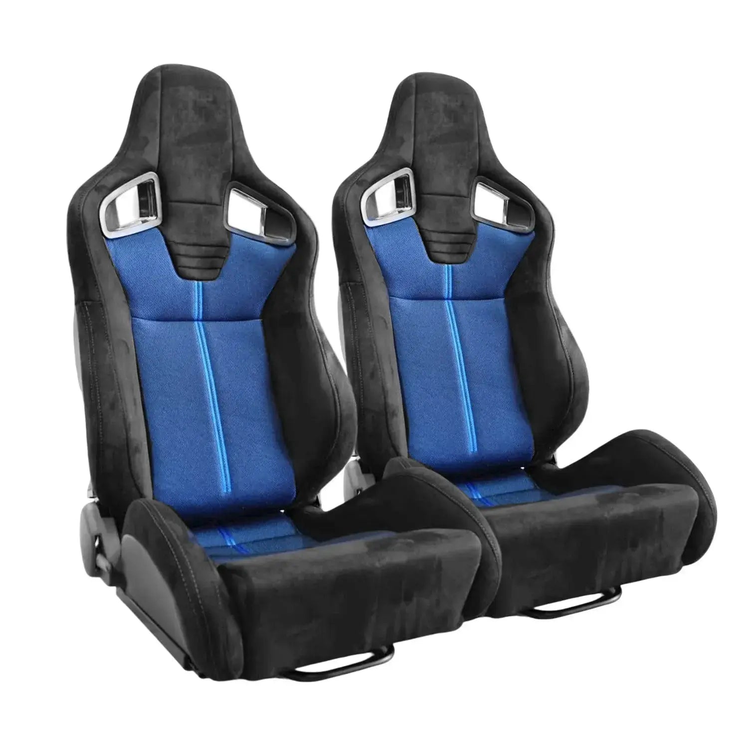 Reclinable Wingback Racing Seats PVC + Suede (Pair) Max Motorsport