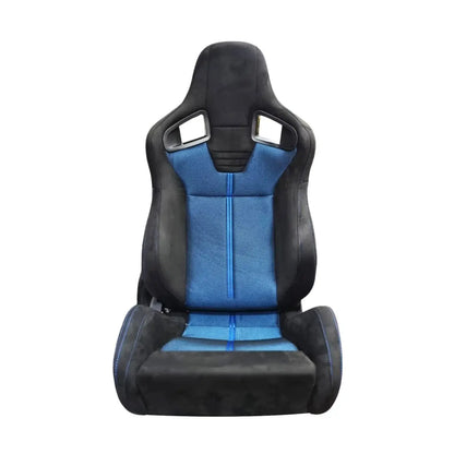 Reclinable Wingback Racing Seats PVC + Suede (Pair) Max Motorsport