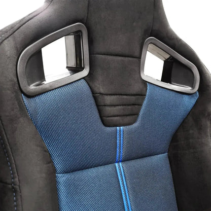 Reclinable Wingback Racing Seats PVC + Suede (Pair) Max Motorsport