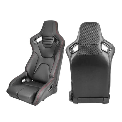 Reclinable Wingback Racing Seats PVC + Suede (Pair) Max Motorsport