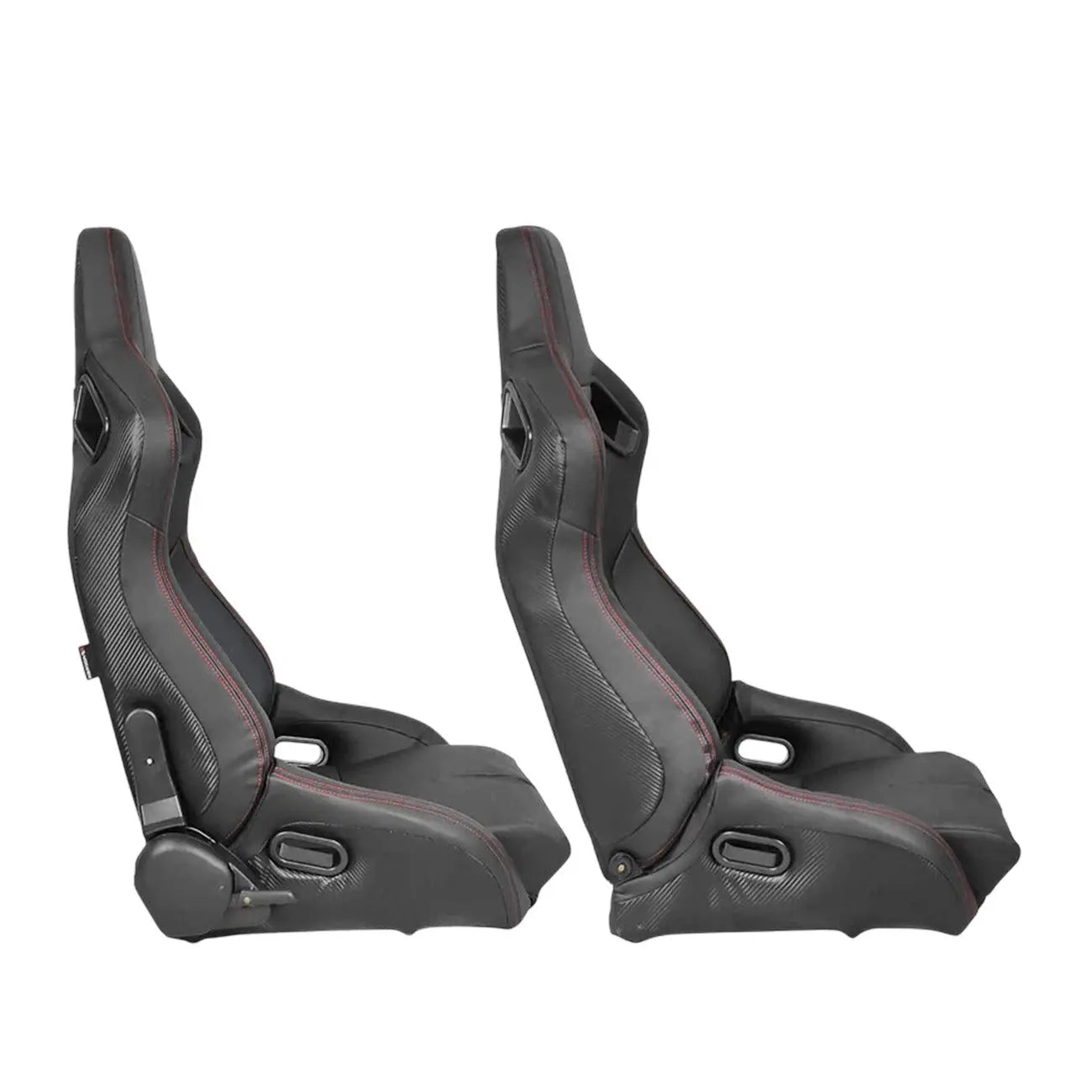 Reclinable Wingback Racing Seats PVC + Suede (Pair) Max Motorsport