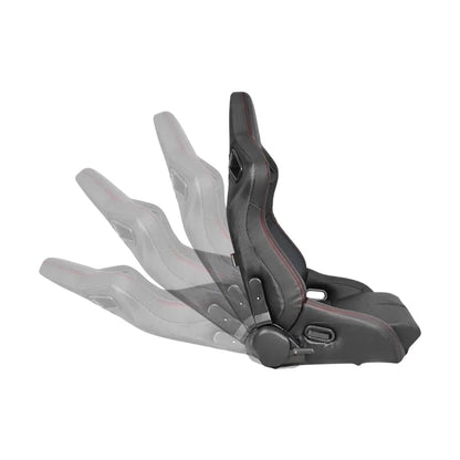 Reclinable Wingback Racing Seats PVC + Suede (Pair) Max Motorsport