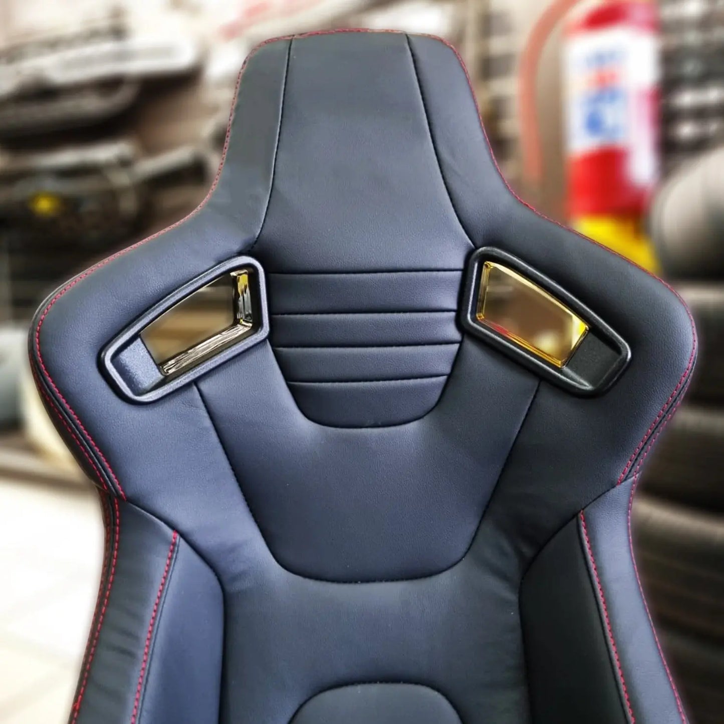 Reclinable Wingback Racing Seats PVC + Suede (Pair) Max Motorsport