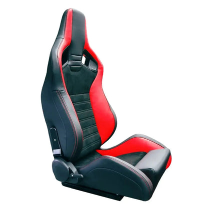 Reclinable Wingback Racing Seats PVC + Suede (Pair) (Copy) Max Motorsport