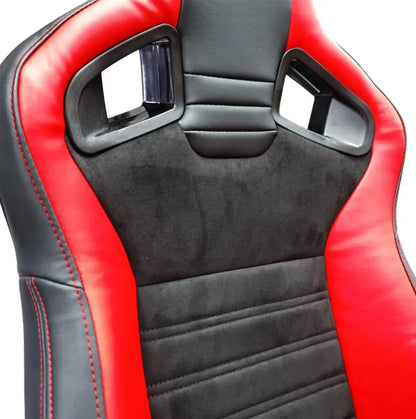 Reclinable Wingback Racing Seats PVC + Suede (Pair) (Copy) Max Motorsport