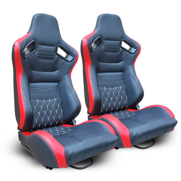 Reclinable Wingback Racing Seats PVC (Pair) – Max Motorsport
