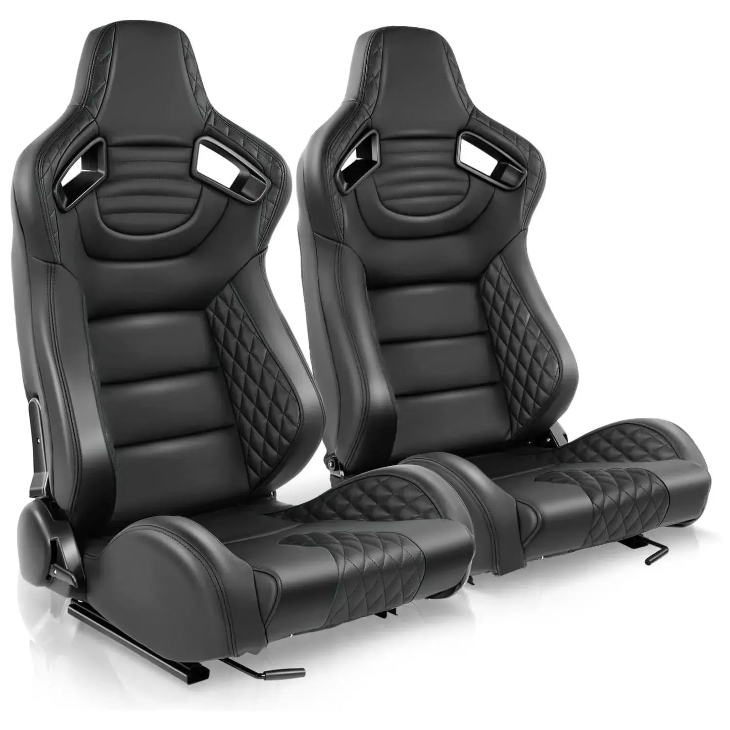 Reclinable Wingback Racing Seats PVC (Pair) Max Motorsport