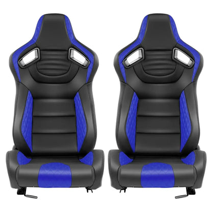 Reclinable Wingback Racing Seats PVC (Pair) Max Motorsport
