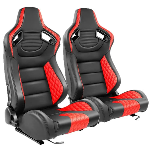 Reclinable Wingback Racing Seats PVC (Pair) Max Motorsport