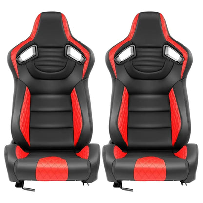 Reclinable Wingback Racing Seats PVC (Pair) Max Motorsport