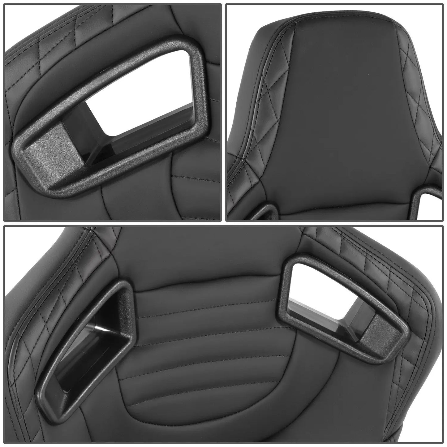 Reclinable Wingback Racing Seats PVC (Pair) Max Motorsport