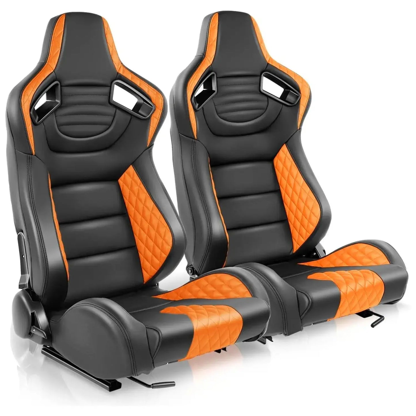 Reclinable Wingback Racing Seats PVC (Pair) Max Motorsport