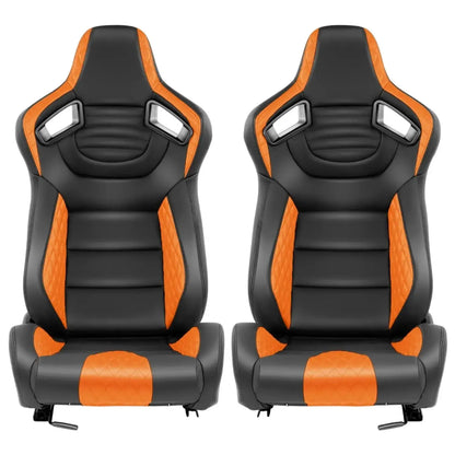 Reclinable Wingback Racing Seats PVC (Pair) Max Motorsport