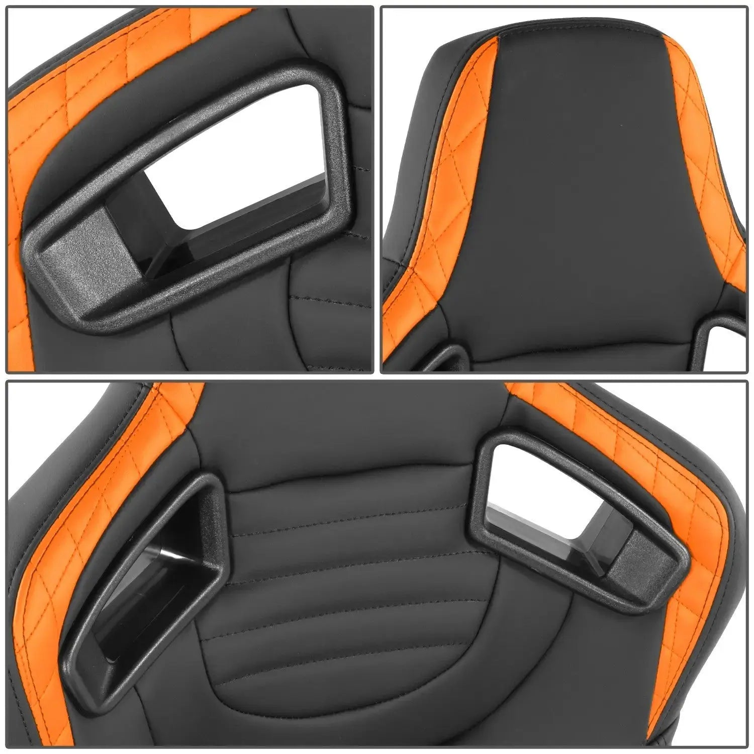 Reclinable Wingback Racing Seats PVC (Pair) Max Motorsport