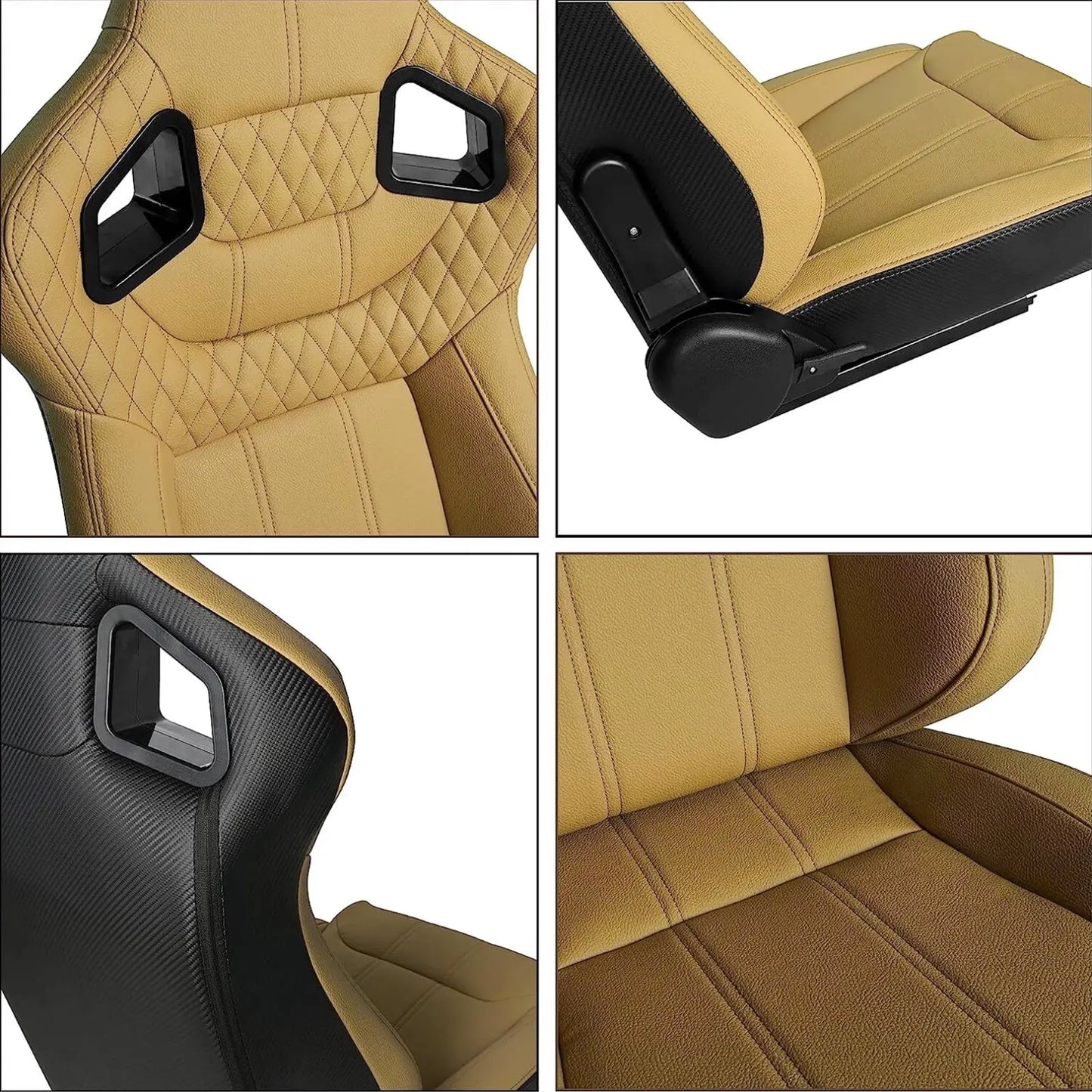 Reclinable Wingback Racing Seats PVC (Pair) Max Motorsport