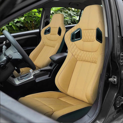 Reclinable Wingback Racing Seats PVC (Pair) Max Motorsport