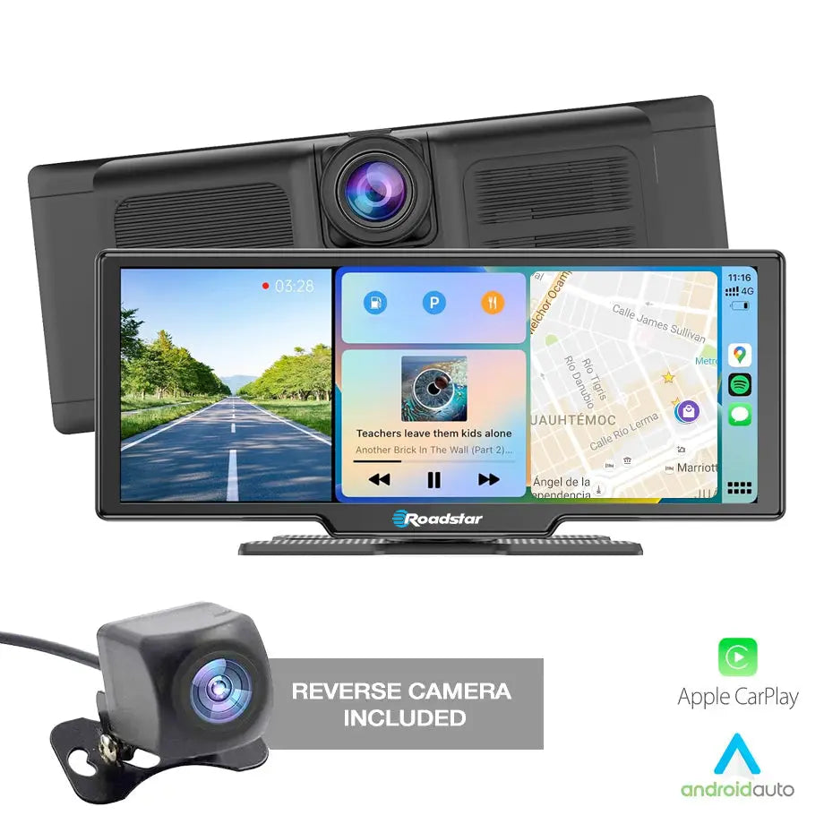 Roadstar - 10.26 Inch 2-Way DVR Camera Screen With Apple Carplay & Android Auto Roadstar