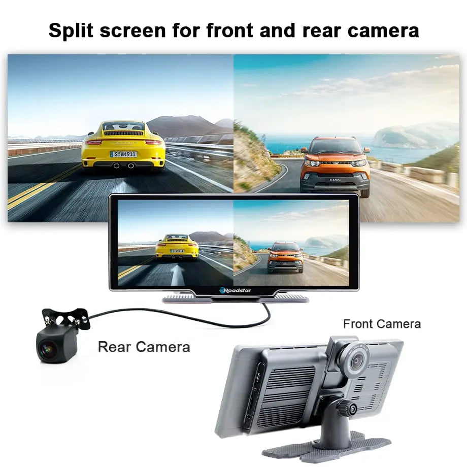 Roadstar - 10.26 Inch 2-Way DVR Camera Screen With Apple Carplay & Android Auto Max Motorsport