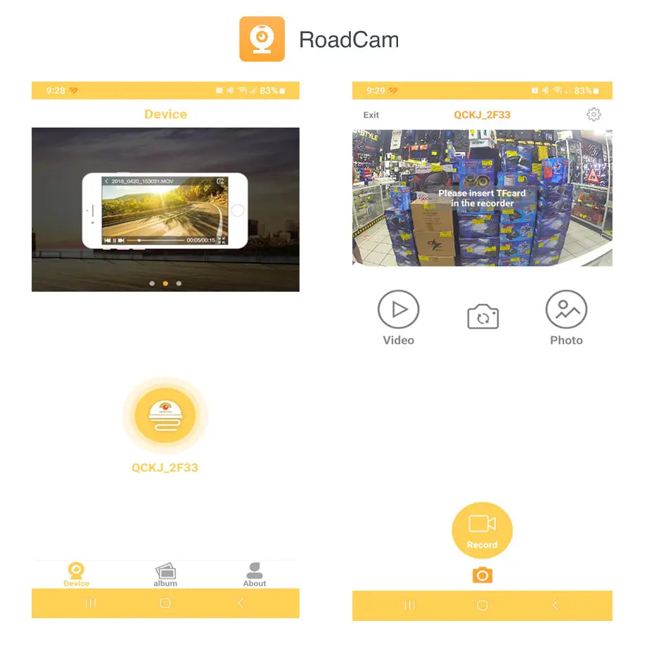 Roadstar - 10.26 Inch 2-Way DVR Camera Screen With Apple Carplay & Android Auto Roadstar