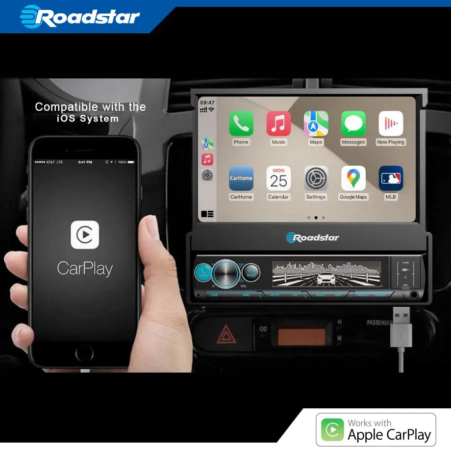 7 Inch Multimedia Screen Roadstar 7 Inch Multimedia Automatic In-Dash System With Apple Carplay ...