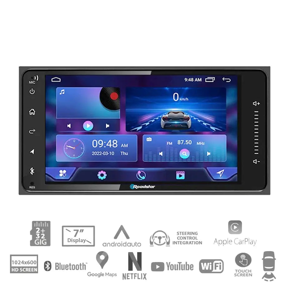 Roadstar - 7 Inch Toyota Android Multimedia Unit With Apple Carplay & Android Auto Targa