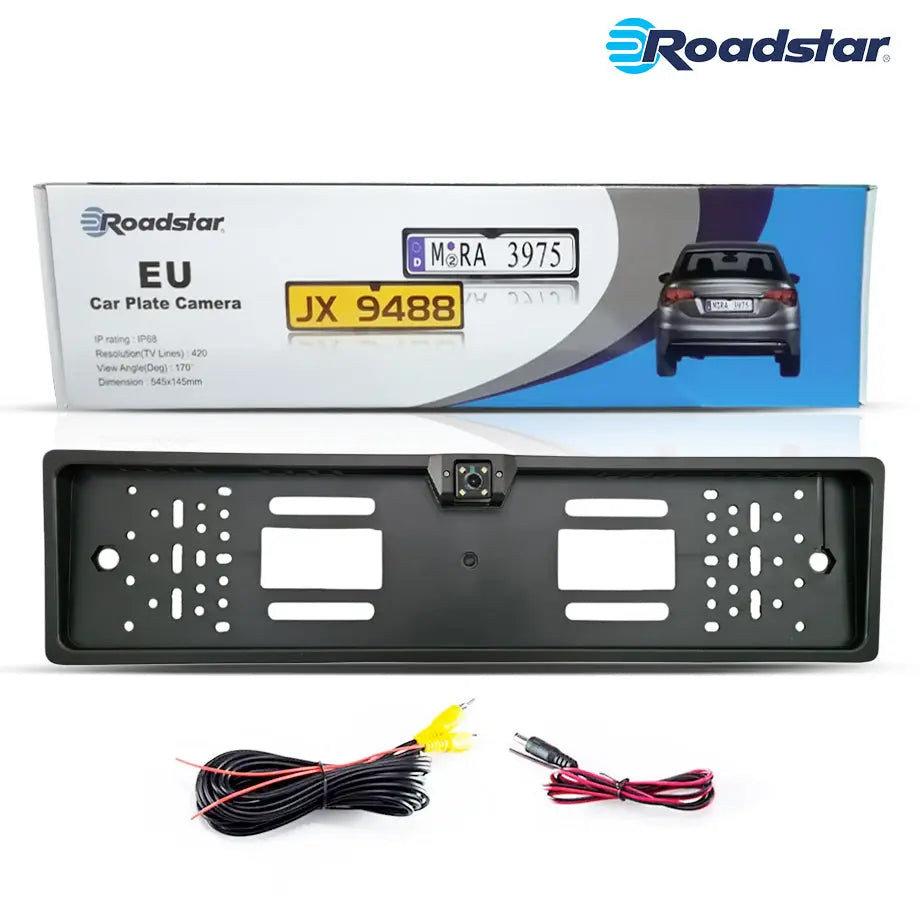 Roadstar - Universal Number Plate Holder With Built-In Rearview Camera maxmotorsports