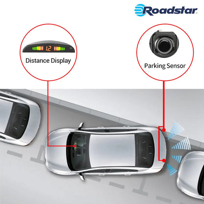 Roadstar Universal Number Plate Rear View Camera With Parking Sensors Targa