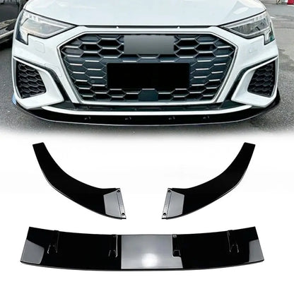 AUDI A3 / S3 (8Y) 3-Piece Gloss Black Front Spoiler (21-On) maxmotorsports